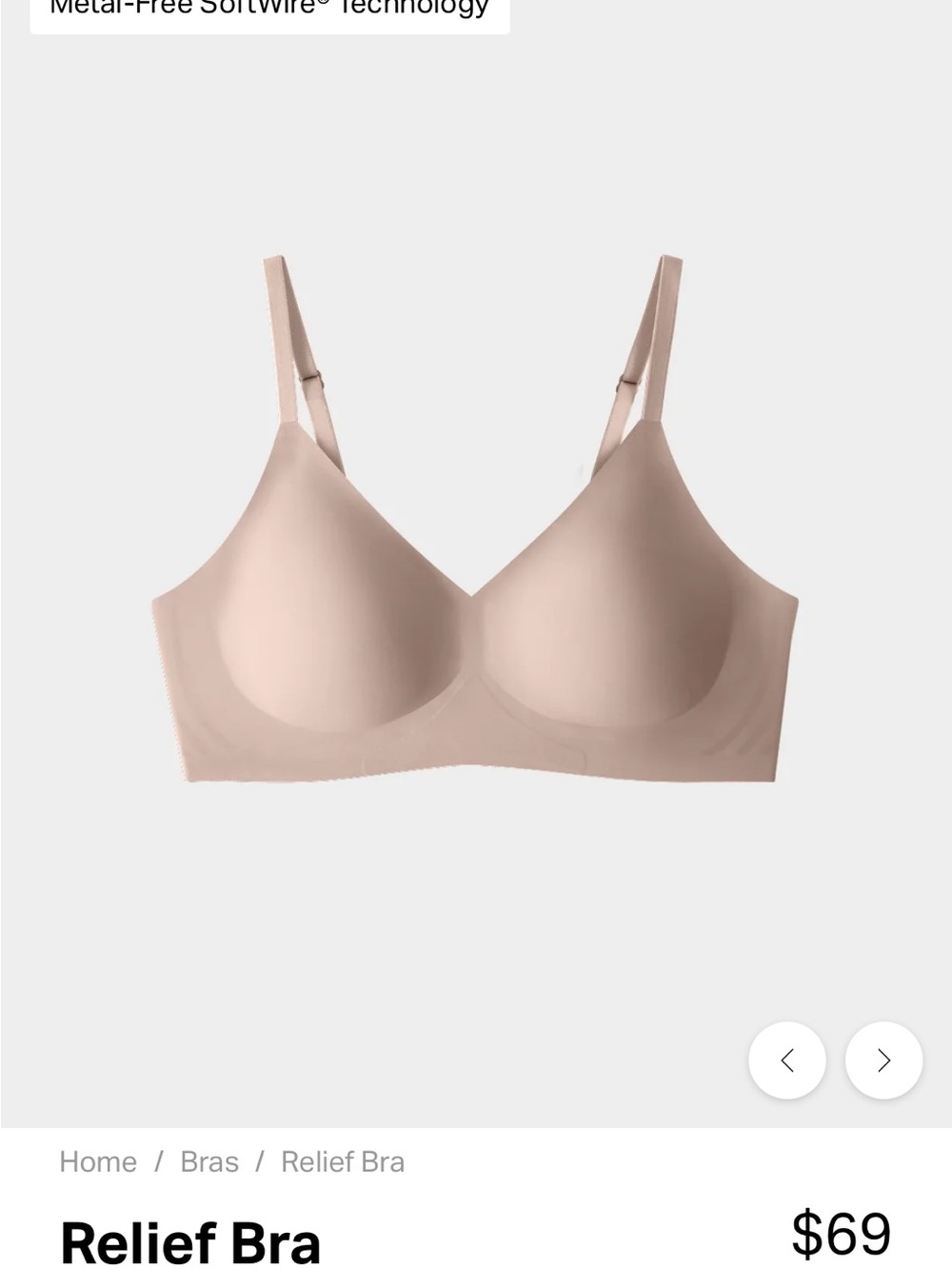 NWT EBY Relief Bra - size XLDD Comfort Wireless Bra